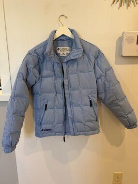 Columbia Light Blue Puffer Down Jacket Women's Size Small